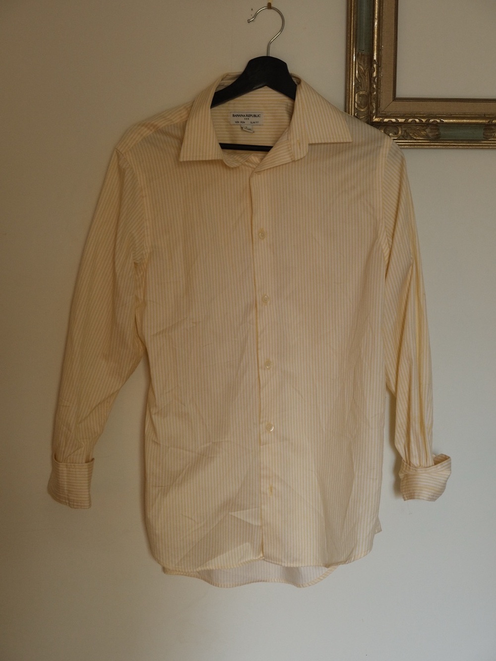 Banana Republic Light Yellow Striped Dress Shirt